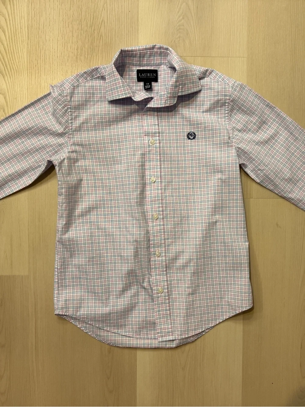 Lauren Ralph Lauren Pink Blue Plaid Button-Down Shirt - Boys